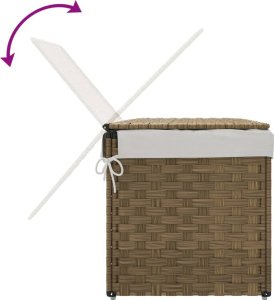 vidaXL Kosz na pranie, z pokrywą, 55,5x35x34 cm, polirattan 7