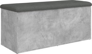 vidaXL Ławka ze schowkiem, szarość betonu, 102x42x45 cm 2