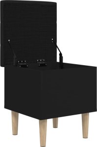 vidaXL Ławka ze schowkiem, czarna, 42x42x46cm, materiał drewnopochodny 4