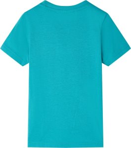 vidaXL Koszulka dziecięca z krótkimi rękawami, ciemna mięta, 128 2