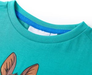 vidaXL Koszulka dziecięca z krótkimi rękawami, ciemna mięta, 128 3