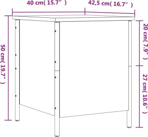 vidaXL Ławka ze schowkiem, czarna, 40x42,5x50 cm 12