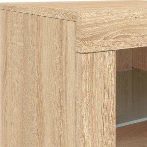 vidaXL Szafka z oświetleniem LED, dąb sonoma, 163x37x67 cm 11