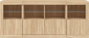 vidaXL Szafka z oświetleniem LED, dąb sonoma, 163x37x67 cm 6