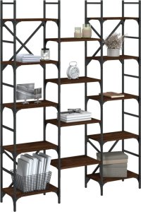 vidaXL Regał na książki, brązowy dąb, 127,5x28,5x172,5 cm 4