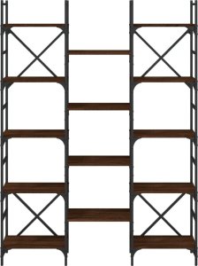 vidaXL Regał na książki, brązowy dąb, 127,5x28,5x172,5 cm 5