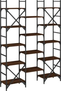 vidaXL Regał na książki, brązowy dąb, 127,5x28,5x172,5 cm 7