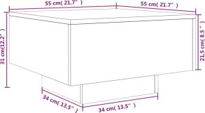 vidaXL Stolik kawowy, szarość betonu, 55x55x31 cm 10