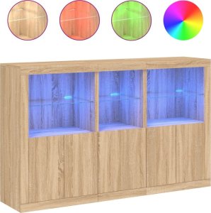 vidaXL Szafka z oświetleniem LED, dąb sonoma, 162x37x100 cm 2