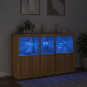 vidaXL Szafka z oświetleniem LED, dąb sonoma, 162x37x100 cm 5