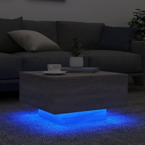 vidaXL Stolik kawowy z LED, szary dąb sonoma, 55x55x31 cm 4