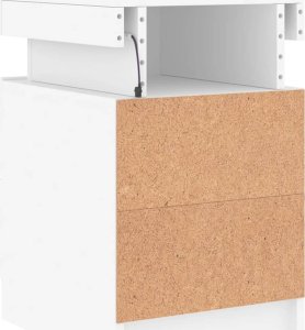 vidaXL Szafki nocne z oświetleniem LED, 2 szt., białe, 35x39x55 cm 11