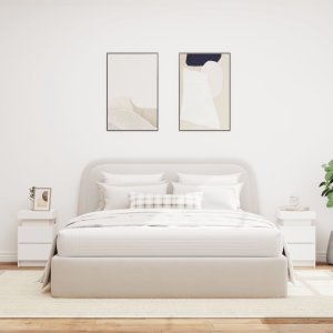 vidaXL Szafki nocne z oświetleniem LED, 2 szt., białe, 35x39x55 cm 3