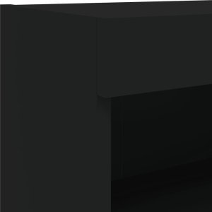 vidaXL Szafka TV z LED, czarna, 80x30x30 cm 11