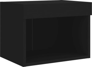 vidaXL Szafka nocna z oświetleniem LED, ścienna, czarna 6