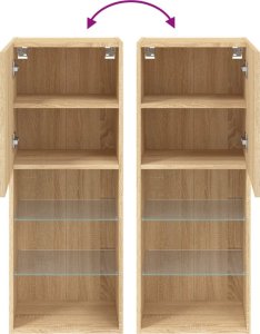 vidaXL Szafka TV z LED, dąb sonoma, 40,5x30x102 cm 12