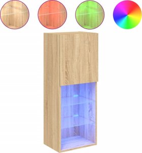 vidaXL Szafka TV z LED, dąb sonoma, 40,5x30x102 cm 2