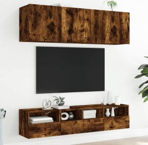 vidaXL Ścienne szafki TV, 2 szt., przydymiony dąb, 40x30x30 cm 4