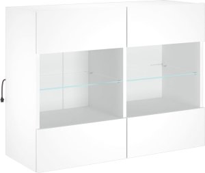 vidaXL Ścienna szafka TV z LED, biała, 78,5x30x60,5 cm 3