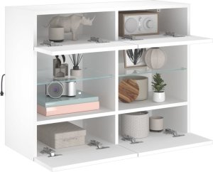 vidaXL Ścienna szafka TV z LED, biała, 78,5x30x60,5 cm 6