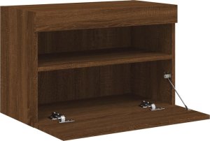 vidaXL Ścienna szafka TV z LED, brązowy dąb, 60x30x40 cm 8