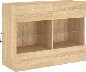 vidaXL Ścienna szafka TV z LED, dąb sonoma, 78,5x30x60,5 cm 3