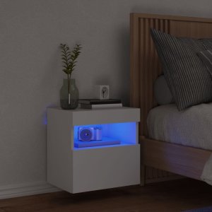 vidaXL Ścienna szafka TV z LED, biała, 40x30x40 cm 4