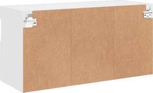 vidaXL Ścienna szafka TV z LED, biała, 80x30x40 cm 11