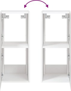 vidaXL Ścienna szafka TV z LED, biała, 30,5x35x70 cm 12