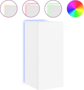 vidaXL Ścienna szafka TV z LED, biała, 30,5x35x70 cm 2