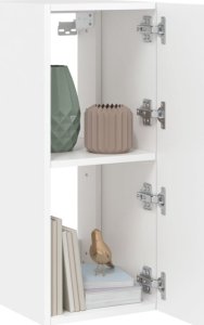 vidaXL Ścienna szafka TV z LED, biała, 30,5x35x70 cm 7