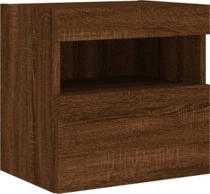 vidaXL Ścienna szafka TV z LED, brązowy dąb, 40x30x40 cm 3