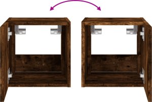 vidaXL Ścienna szafka TV z LED, przydymiony dąb, 30,5x35x30 cm 12