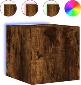 vidaXL Ścienna szafka TV z LED, przydymiony dąb, 30,5x35x30 cm 2