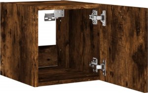 vidaXL Ścienna szafka TV z LED, przydymiony dąb, 30,5x35x30 cm 8