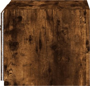 vidaXL Ścienna szafka TV z LED, przydymiony dąb, 30,5x35x30 cm 10