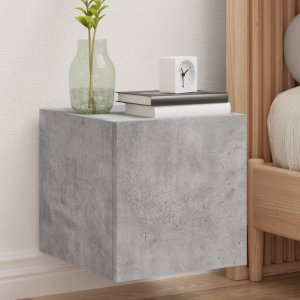 vidaXL Ścienna szafka TV z LED, szarość betonu, 30,5x35x30 cm 1