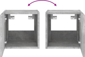 vidaXL Ścienna szafka TV z LED, szarość betonu, 30,5x35x30 cm 12