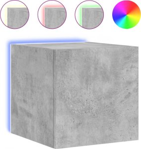 vidaXL Ścienna szafka TV z LED, szarość betonu, 30,5x35x30 cm 2