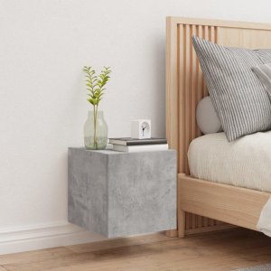 vidaXL Ścienna szafka TV z LED, szarość betonu, 30,5x35x30 cm 5