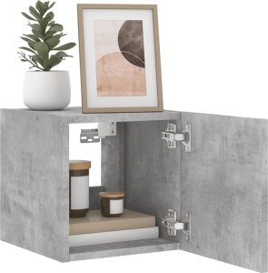 vidaXL Ścienna szafka TV z LED, szarość betonu, 30,5x35x30 cm 7