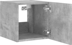 vidaXL Ścienna szafka TV z LED, szarość betonu, 30,5x35x30 cm 8