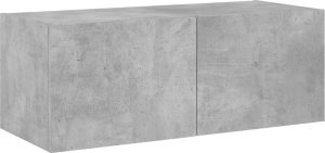 vidaXL Ścienna szafka TV z LED, szarość betonu, 80x35x31 cm 7