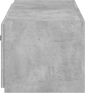 vidaXL Ścienna szafka TV z LED, szarość betonu, 80x35x31 cm 10