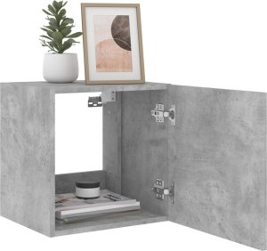 vidaXL Ścienne szafki TV z LED, 2 szt., szarość betonu, 40,5x35x40 cm 6