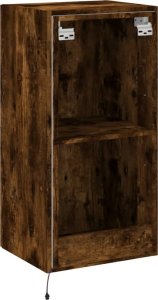 vidaXL Ścienna szafka TV z LED, przydymiony dąb, 40,5x35x80 cm 11