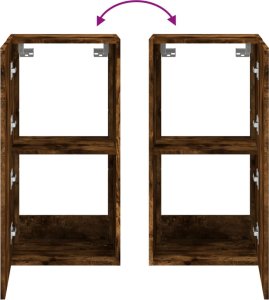 vidaXL Ścienna szafka TV z LED, przydymiony dąb, 40,5x35x80 cm 12