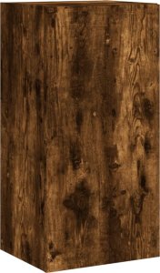 vidaXL Ścienna szafka TV z LED, przydymiony dąb, 40,5x35x80 cm 7