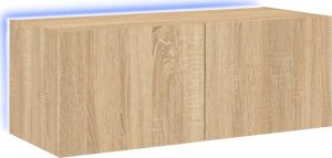 vidaXL Ścienna szafka TV z LED, dąb sonoma, 80x35x31 cm 2