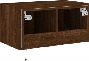 vidaXL Ścienna szafka TV z LED, brązowy dąb, 60x35x31 cm 11